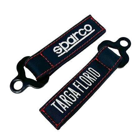 LLAVERO DE CUERO SPARCO TARGA FLORIO NEGRO