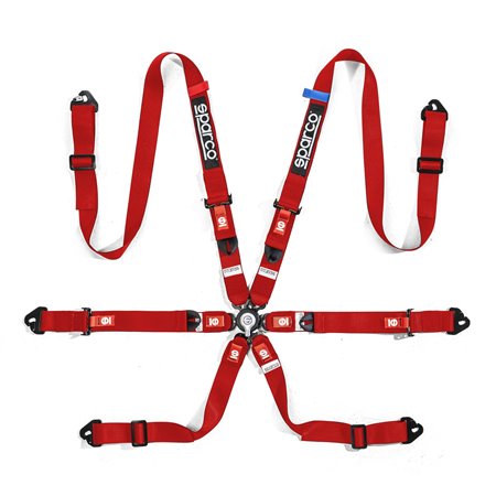 ARNES SPARCO 6 PUNTOS DE 2" H-2 MOSQUETON ROJO