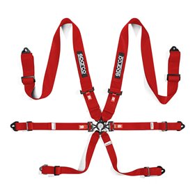 ARNES SPARCO 6 PUNTOS DE 3"+2" H3 ACERO 6P MOSQUETON ROJO
