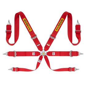 ARNES RALLY 6 PUNTOS ALUMINIO 3" FIA8853-2016 ROJO