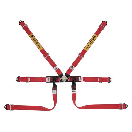 ARNES SABELT 6 PUNTOS FORMULA  ACERO FIA8853-2016 2" PULL UP ROJO