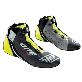 ZAPATILLAS OMP ONE EVO X R FIA 8856-2018 NEGRO/PLATA/AMARILLO FLUO TALLA 39