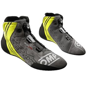 ZAPATILLAS OMP KART KS-X FIA 8877-2022 NEGRO/GRIS/AMARILLO FLUO TALLA 33