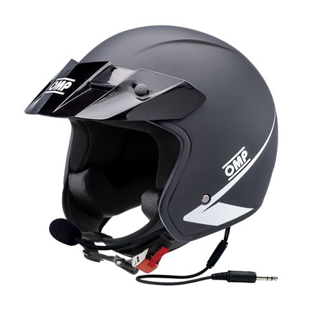 CASCO OMP STAR CON INTECOMUNICADOR ECE 22.06 NEGRO MATE TALLA L