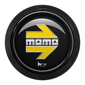 PACK 10 PULSADOR MOMO ARROW LOGO BRILLANTE NEGRO CROMADO 2C R