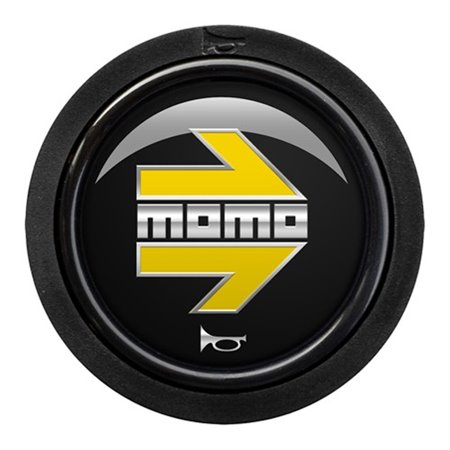 PACK 10 PULSADOR MOMO ARROW LOGO BRILLANTE NEGRO CROMADO 2C R