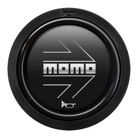 PACK 10 PULSADOR MOMO ARROW LOGO NEGRO MATE CROMADO 2CC R