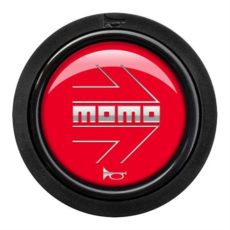 PACK 10 PULSADOR MOMO ARROW LOGO BRILLANTE ROJO CROMADO 2CC F