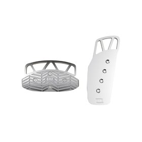 JUEGO 2 PEDALES OMP ALUMINIO ANODIZADO PLATA COCHE AUTOMATICO