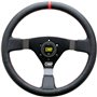 VOLANTE OMP WRC PIEL 350MM NEGRO - DETALLE ROJO