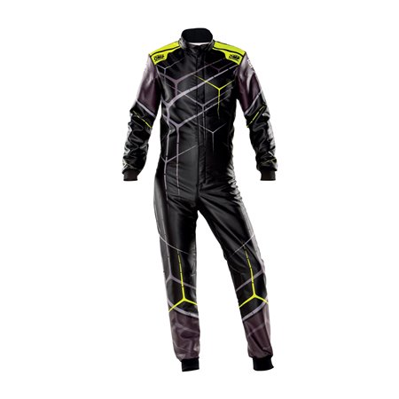 TRAJE DE CARRERAS KS ART KART NEGRO / AMARILLO FLUO TALLA 52
