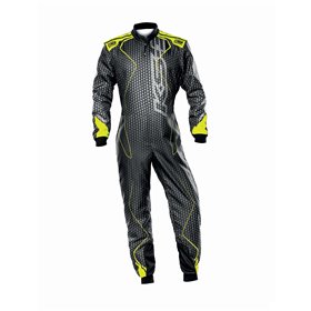 TRAJE DE CARRERAS KS-3R ART KART NEGRO / AMARILLO FLUO TALLA 58
