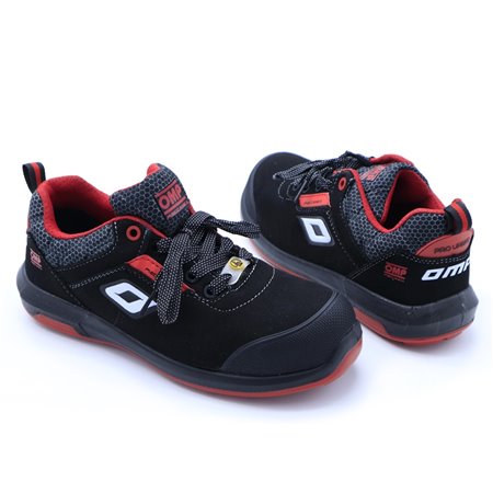 OMP MECCANICA ZAPATILLAS TRABAJO SEGURIDAD S3 SRC ESD PRO URBAN TALLA 45 NEGRO ROJO
