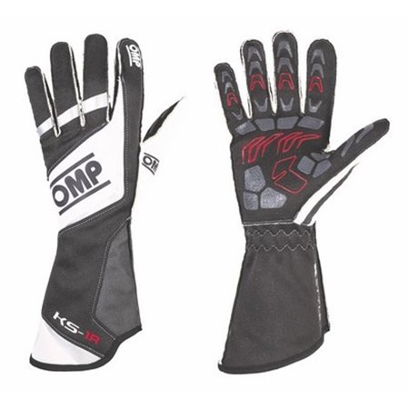GUANTES OMP KS-1R  NEGRO/BLANCO/PLATA TALLA XL