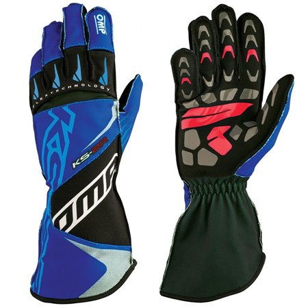 GUANTES OMP KART KS-2R AZUL / BLANCO / CIAN TALLA 4 (NI�OS)