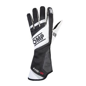 GUANTES OMP KS-1R  NEGRO/BLANCO/SILVER TALLA 5 - INFANTIL