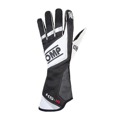 GUANTES OMP KS-1R  NEGRO/BLANCO/SILVER TALLA 5 - INFANTIL