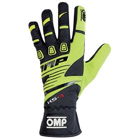GUANTES OMP KART KS-3 AMARILLO/NEGRO TALLA XXS