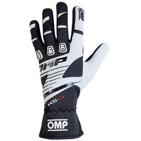 GUANTES OMP KART KS-3 NEGRO/BLANCO TALLA 6 (NI�OS)