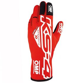 GUANTES OMP KART KS-4 ROJO/BLANCO TALLA L