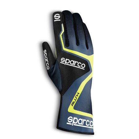 GUANTES OMP SPORT FIA 8856-2018 MY2025 NEGRO / FLUO AMARILLO TALLA XS