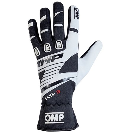 GUANTES OMP KART KS-3 NEGRO/BLANCO TALLA XXS