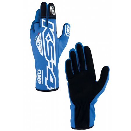 GUANTES OMP KART KS-4 AZUL / BLANCO TALLA 4 (NI�OS)