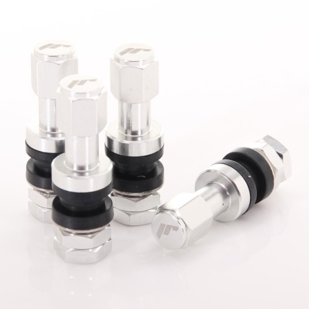 SET VALVULAS ALUMINIO V2 - SILVER + LOGO