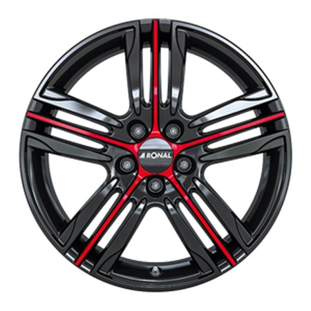LLANTA RONAL R57 MCR 7.5X18 ET45 100X5 68 NEGRO-ROJO