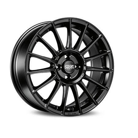 LLANTA OZ SUPERTURISMO LM 8x18 ET45 5x112 MATT BLACK SILVER LETTERING KBA