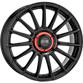 LLANTA OZ RACING SUPERTUR EVOLUZIONE 8X18 ET45 5X114,3 NEGRO BRILLANTE + RED LETTERING