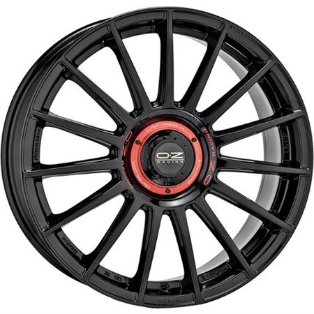 LLANTA OZ RACING SUPERTUR EVOLUZIONE 8X18 ET45 5X114,3 NEGRO BRILLANTE + RED LETTERING