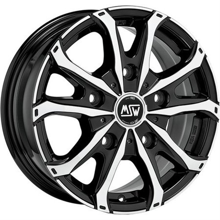 LLANTA MSW 48 VAN 7x16 5x108 ET 46 NEGRO BRILLANTE PULIDO