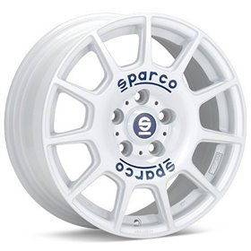 LLANTA SPARCO TERRA 7x16 4x100 ET 42 BLANCO BLUE LETTERING