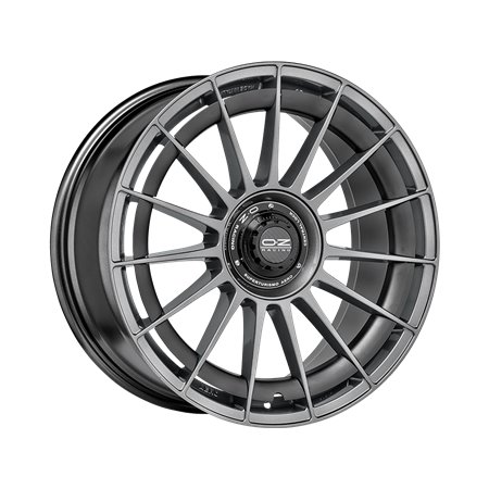LLANTA OZ SUPERTURISMO LM 8,5x19 ET45 5x108 MATT BLACK SILVER LETTERING KBA NAD