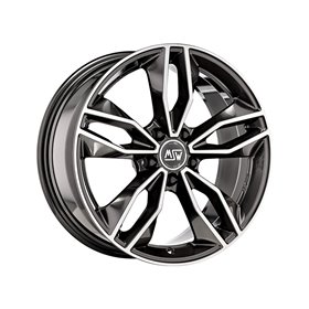 LLANTA VELOCE GT 7,5x17 5x100 ET 35 NEGRO BRILLANTE+DIAMOND LIP+SILVER LETTERING