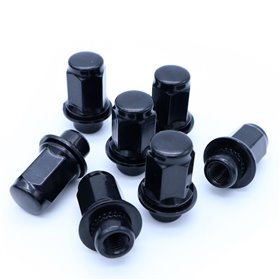 OMP SPEED JUEGO DE 24 TUERCAS M12X1.5 COMPATIBLE CON TOYOTA Y NISSAN LLAVE 21 COLOR NEGRO DIN 10.9
