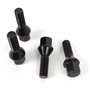 OMP SPEED JUEGO DE 4 TORNILLOS M12X1.5 CONICO LARGO 28MM LLAVE 17 COLOR NEGRO DIN 10.9