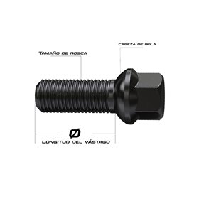 OMP SPEED JUEGO DE 4 TORNILLOS M14X1.25 CONICO LARGO 28MM LLAVE 17 COLOR NEGRO DIN 10.9