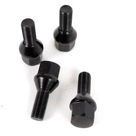 OMP SPEED JUEGO DE 4 TORNILLOS M12X1.25 CONICO LARGO 28MM LLAVE 19 COLOR NEGRO DIN 10.9
