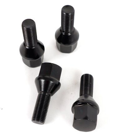 OMP SPEED JUEGO DE 4 TORNILLOS M12X1.25 CONICO LARGO 28MM LLAVE 19 COLOR NEGRO DIN 10.9