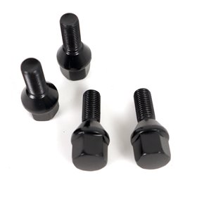 OMP SPEED JUEGO DE 4 TORNILLOS M12X1.5 CONICO LARGO 28MM LLAVE 19 COLOR NEGRO DIN 10.9