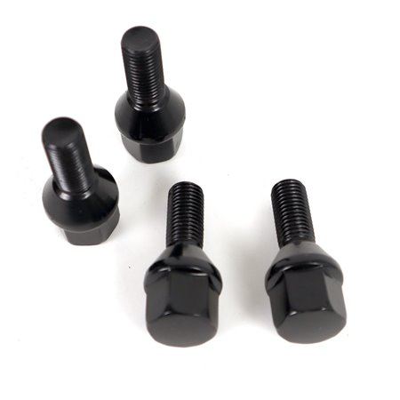 OMP SPEED JUEGO DE 4 TORNILLOS M12X1.5 CONICO LARGO 28MM LLAVE 19 COLOR NEGRO DIN 10.9