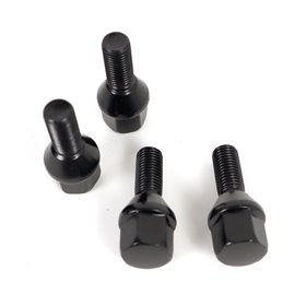 OMP SPEED JUEGO DE 4 TORNILLOS M14X1.5 CONICO LARGO 28MM LLAVE 17 COLOR NEGRO DIN 10.9