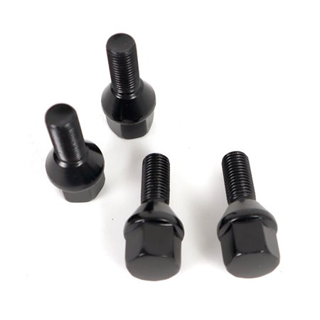 OMP SPEED JUEGO DE 4 TORNILLOS M14X1.5 CONICO LARGO 28MM LLAVE 17 COLOR NEGRO DIN 10.9