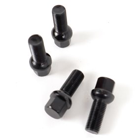 OMP SPEED JUEGO DE 4 TORNILLOS M14X1.5 ESFERICO LARGO 28MM LLAVE 17 COLOR NEGRO DIN 10.9