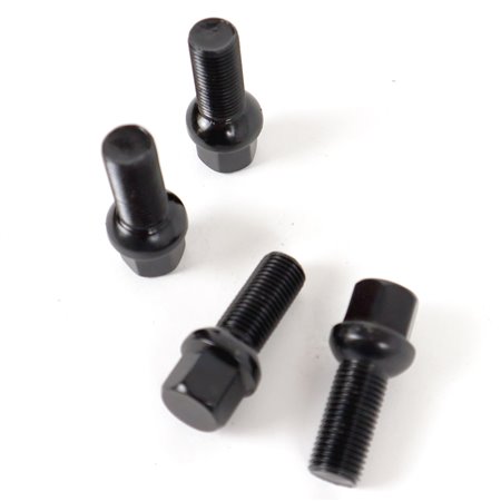 OMP SPEED JUEGO DE 4 TORNILLOS M14X1.5 ESFERICO LARGO 28MM LLAVE 17 COLOR NEGRO DIN 10.9