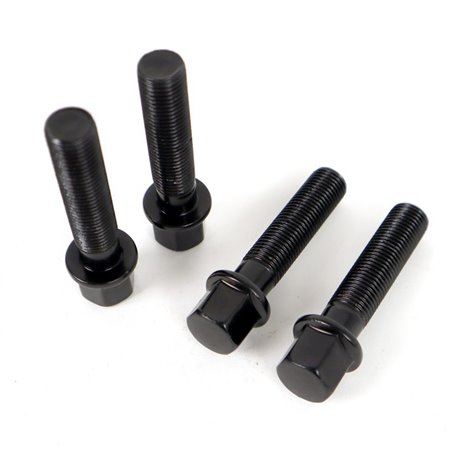 OMP SPEED JUEGO DE 4 TORNILLOS M12X1.25 PLANO LARGO 40MM LLAVE 19 COLOR NEGRO DIN 10.9
