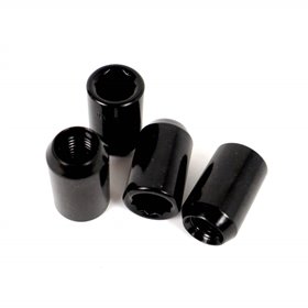 OMP SPEED JUEGO DE 4 TUERCAS ESTRELLA M12X1.25 CONICO LARGO 36MM LLAVE 17/19 COLOR NEGRO DIN 10.9