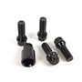OMP SPEED JUEGO DE 4 TORNILLOS ANTIRROBO LLANTAS M12X1.5 CONICO LARGO 40/65MM LLAVE 17/19 COLOR NEGRO DIN 10.9